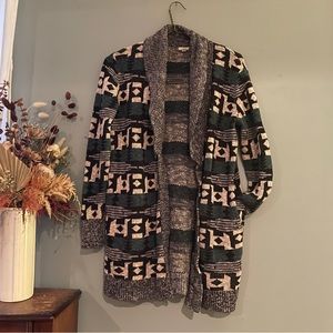 cozy patterned grandpa sweater